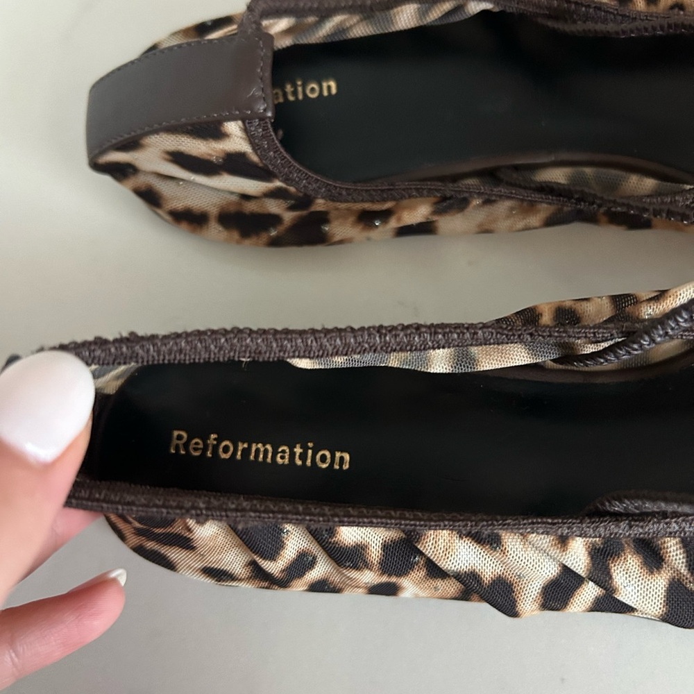 Reformation Marvin Ballet Leopard Flats - Picture 3 of 6